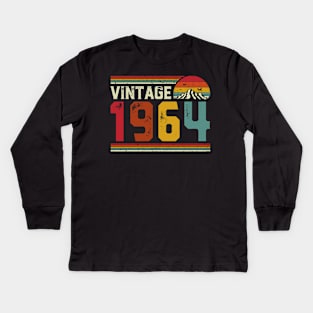 Vintage 1964 Birthday Gift Retro Style Kids Long Sleeve T-Shirt